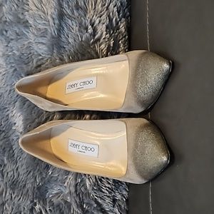 JIMMY CHOO - Glitter Toe Pointy Pump gold Size 39.5 Italy / 9.5 US - see notes